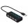 USB2.0 4-Port HUB schwarz mit Schalter und LED